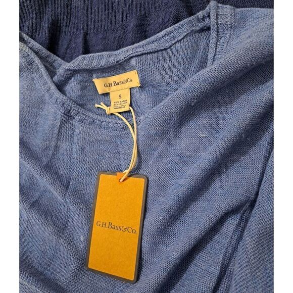 Gh Bass Womens Small Summer Weight Sweater Linen Beach Knit Blue Ombre - Picture 10 of 10